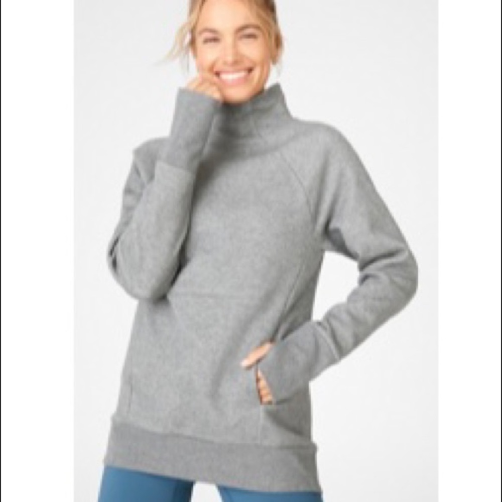 Fabletics Size Small Heather Grey Sweatshirt